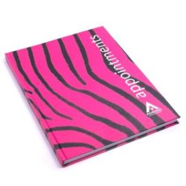 Agenda Appointment Book 6 Column Black/Pink Zebra